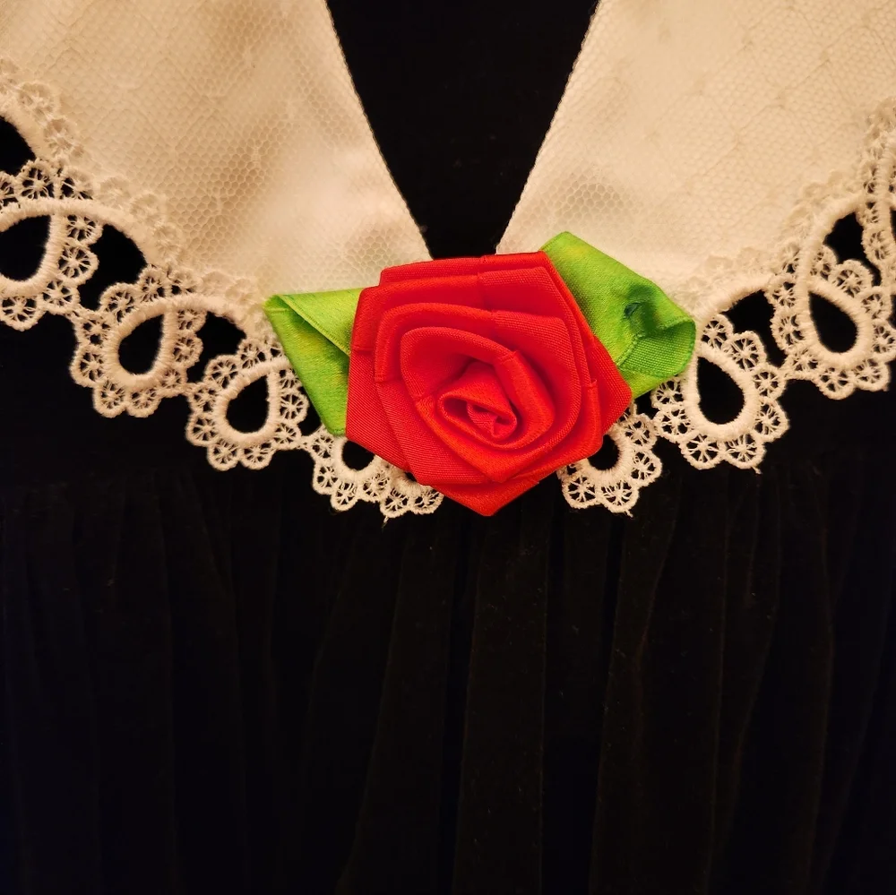 Black Velvet GIRLS Size 8 DRESS - JO LENE BRAND - Picture 10 of 16